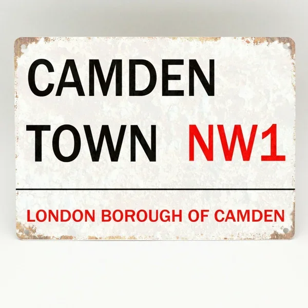 CAMDEN TOWN металлический знак Лондон уличный рынок винтажный Ретро NW1 табличка