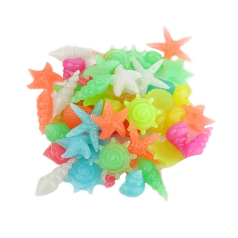 

50/100pcs Glowing in the Dark Garden Pebbles for Fish Decor Glowing Rocks