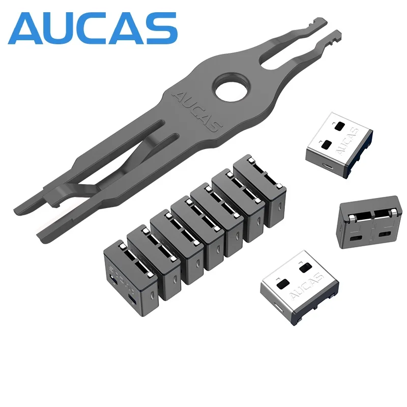 Aucas Ethernet Lock RJ45 Сетевой USB-порт Замки Бесплатный ключ Патч-панель Аксессуары