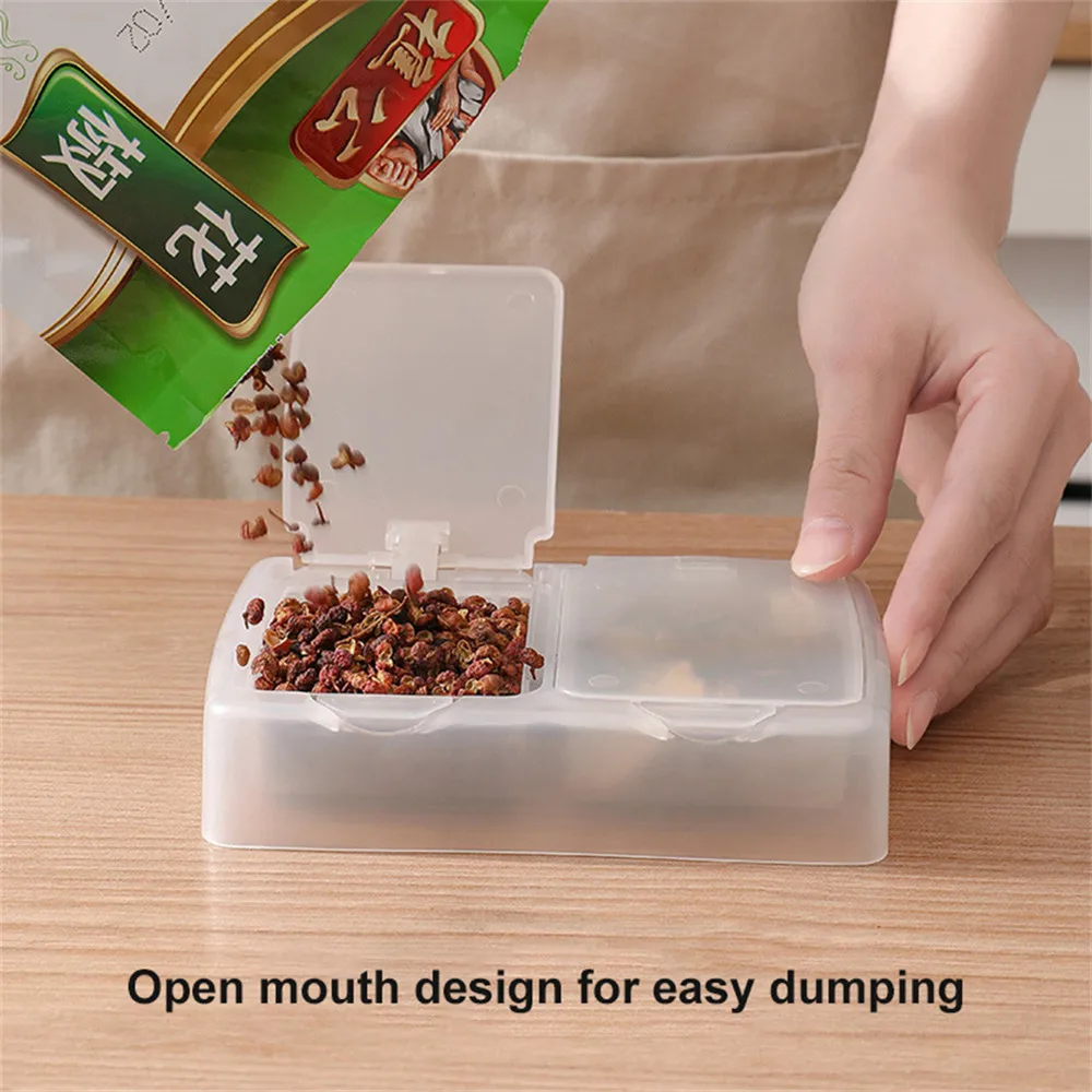 

1PC Transparent Spice Storage Boxes Food Grade Dustproof Dry Pepper Seasoning Container Sub-Package Storage Cases Kitchen Tools