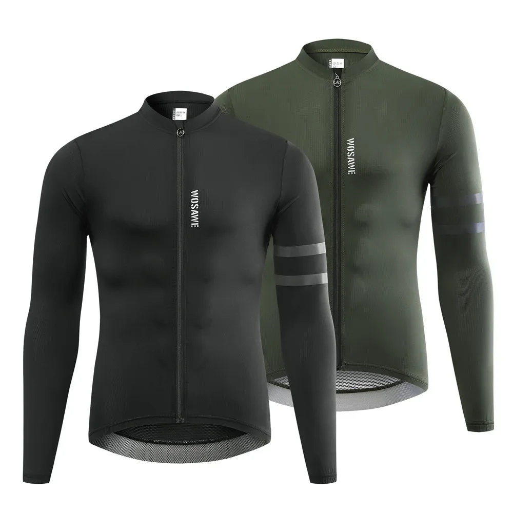 Мужская быстросохнущая дышащая веломайка Wosawe влагоотводящий Топ с длинным