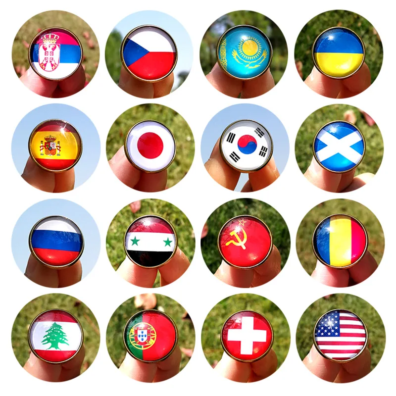 Брошь с изображением флагов стран мира значки национального флагах Китая