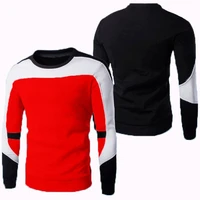mens new jacket sweater fashion 3 color stitching casual pullover sweater