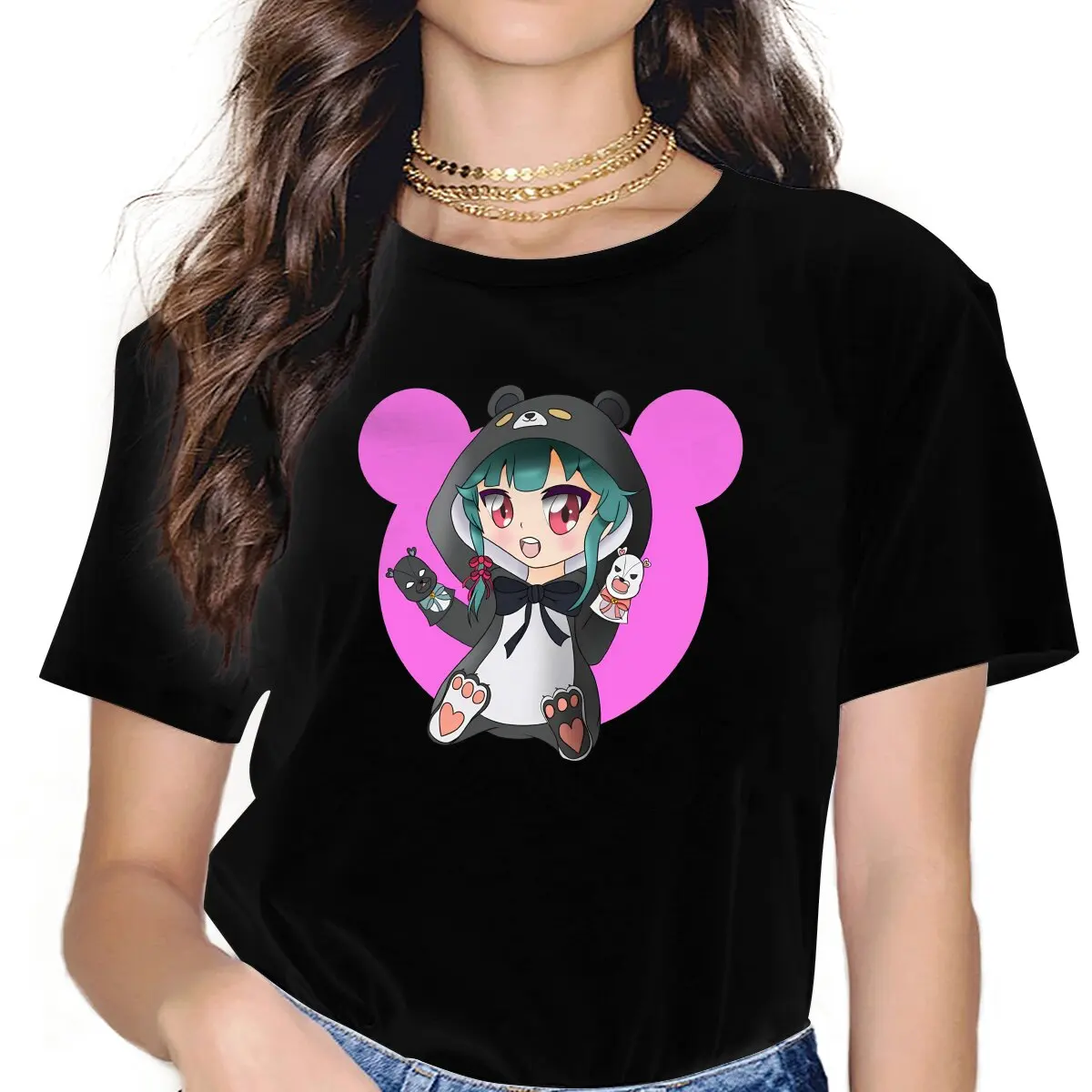 

Anime Kuma Kuma Kuma Bear Yuna Chibi Cute Tshirt Homme Women's Tees Unisex Polyester Blusas T Shirt For Women