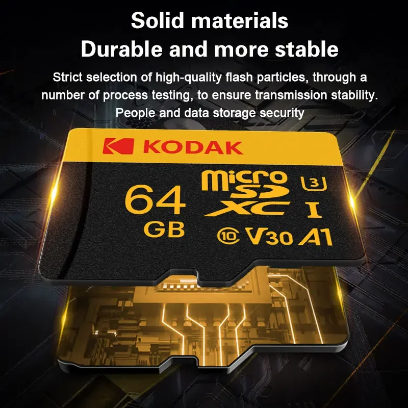 10 шт. Kodak оригинальная TF Micro SD карта 128 Гб памяти Microsd C10 U3 флэш-карта 64 ГБ с