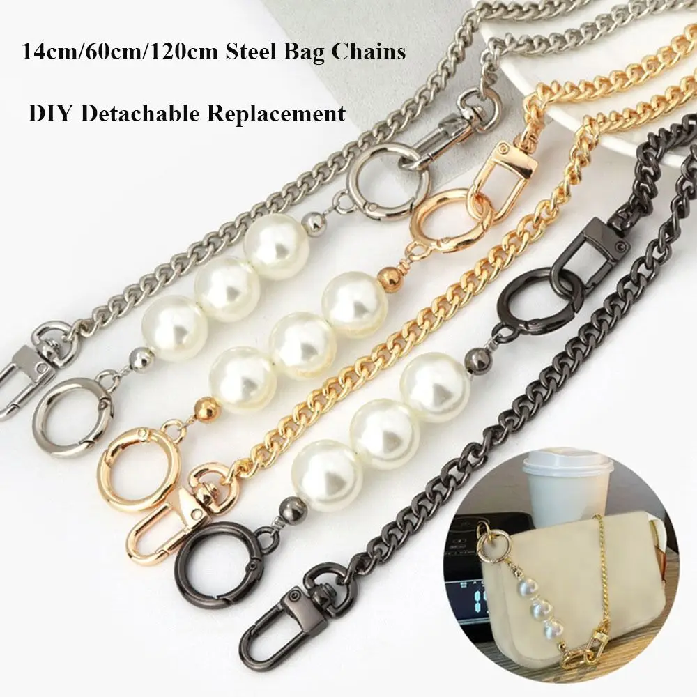 

High-end Shoulder Strap Small Adjustable Length Strap Non-fading Chain Golden Balls Chain Replacement Shoulder Strap