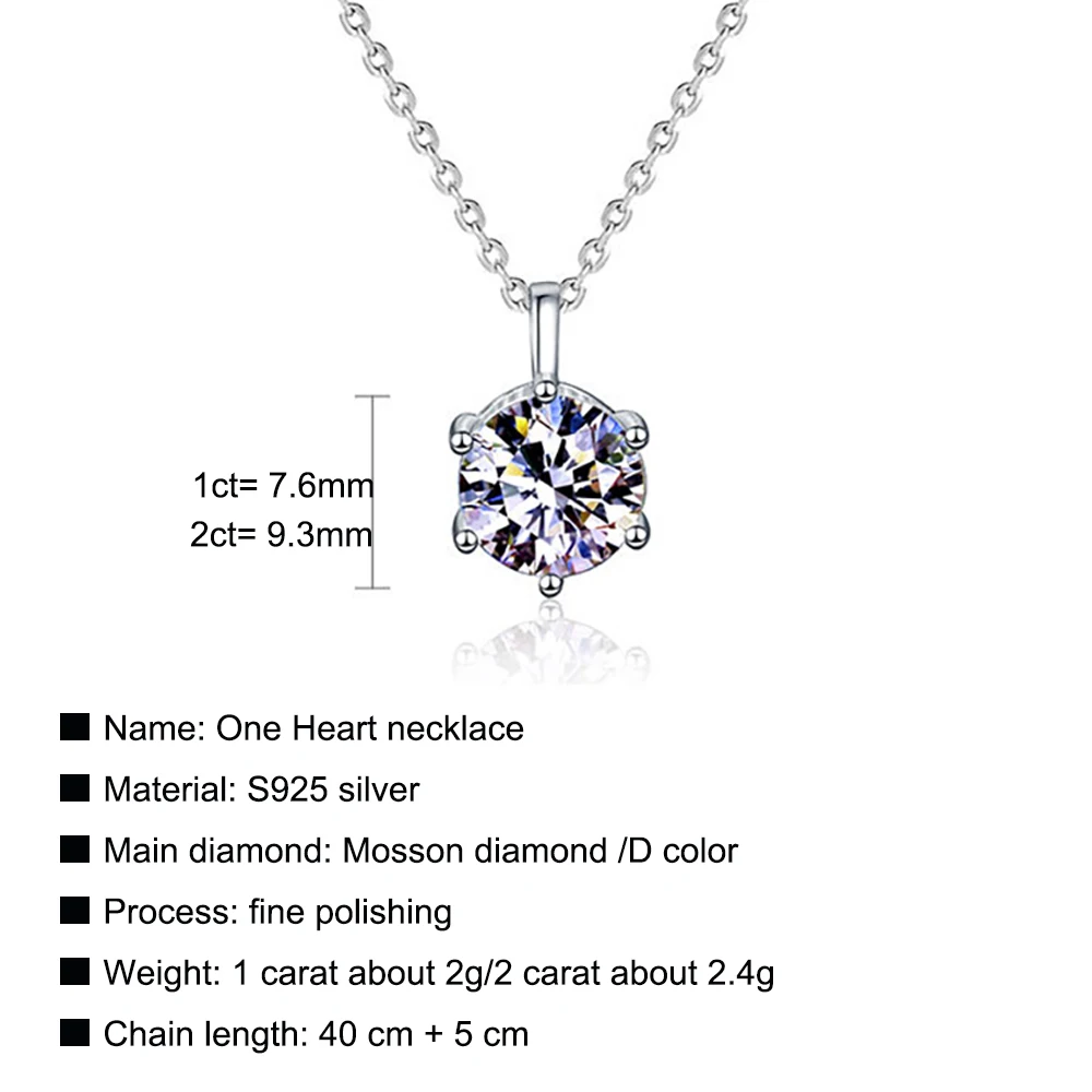 Serenity Day 1/2Ct Real Moissanite Necklace D Color VVS Diamond Pendant S925 Sterling Silver 40+5cm Chain Fine Jewelry For Women images - 6