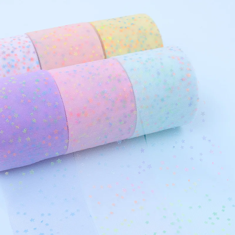 25 ярдов Цветная маленькая юбка из пятиконечных звездок с украшением из пряжи для детей с магической заколкой головного убора.