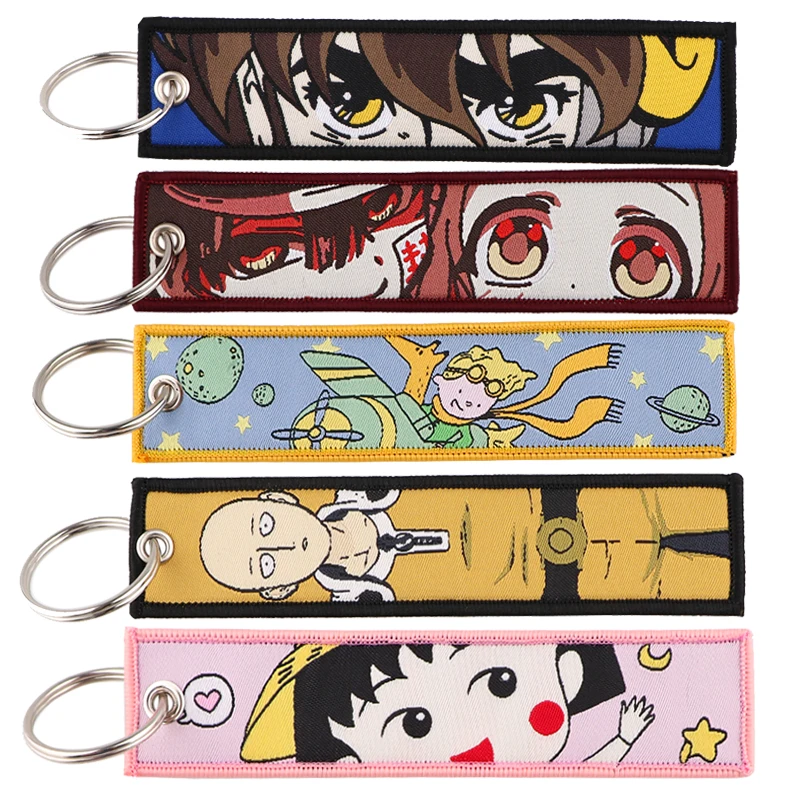 

ONE PUNCH MAN Embroidered Cool Car Keychains for Men Keyring Anime keys Tag Women Man Fashion Accessories Jewelry Gifts