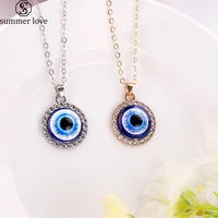 turkish nazar amulet evil blue eye necklace pendant link chain necklace women bring you lucky protection emo jewelry gift