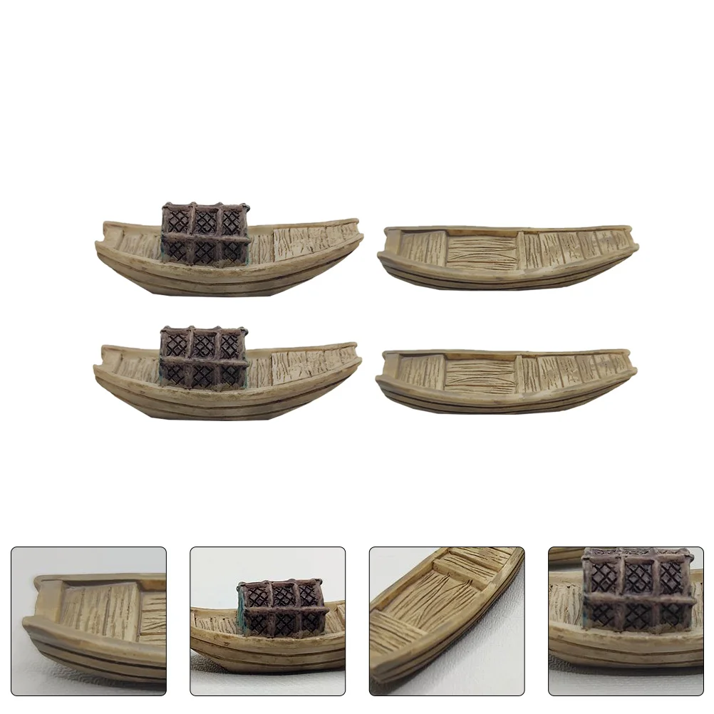 

Boat Miniature Mini Ship Ornament Beach Figurine Model Chinese Sailing Accessories Decor Wooden Sailboat Canoe Decoration Statue