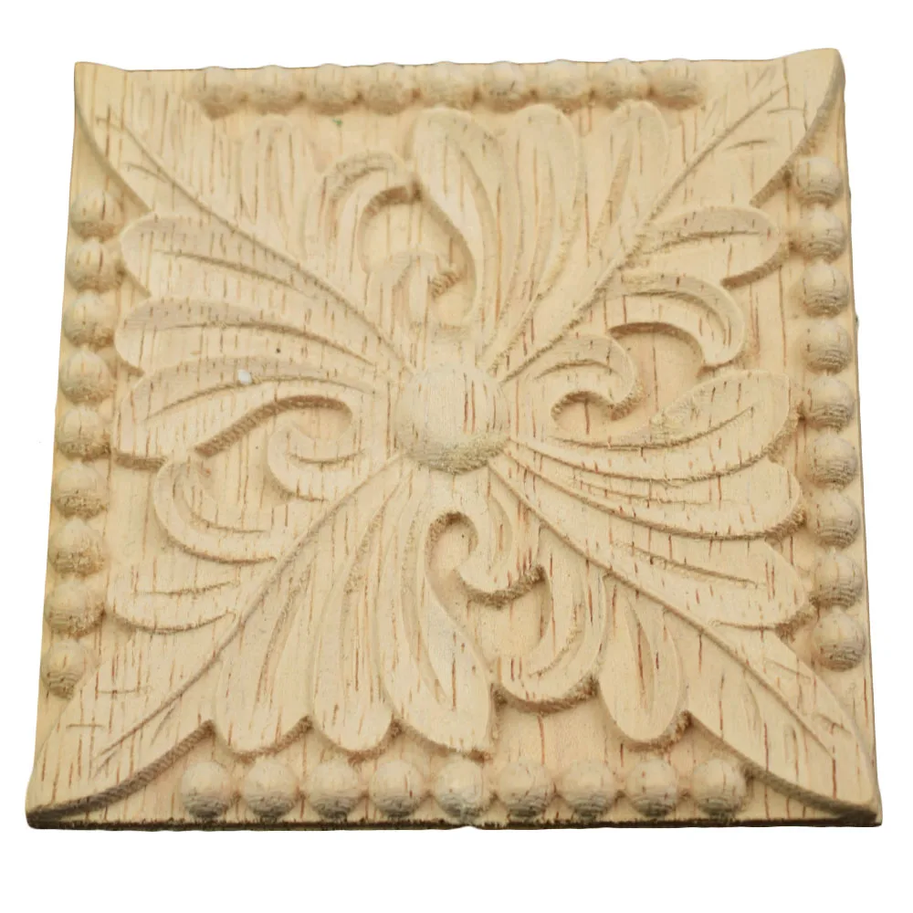 

6-30cm Wood Flower Carved Decal Corner Onlay Applique Frame Door Furniture Wall Unpainted Home Cabinet Door Decor Accessories