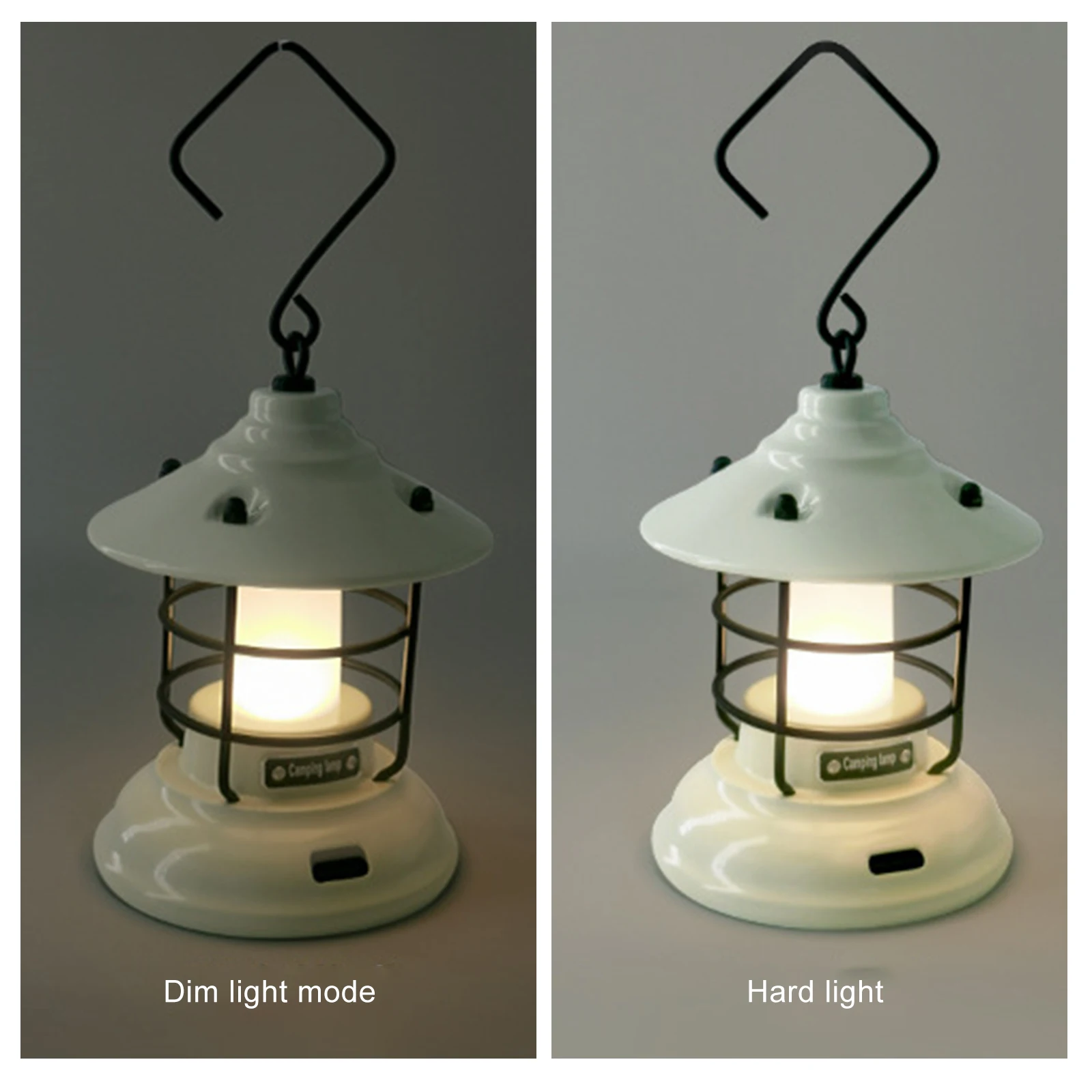 

Portable Lantern Type-C Charging 1500mah Battery Retro Metal Camp Lamps Survival Lights Outdoor Lighitng Equipment