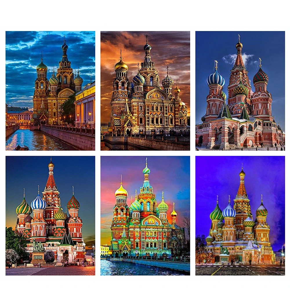 

5D Diy Diamond Painting Colorful Ancient Architecture Full Rhinestone Embroidery Mosaic Cross Stitch Home Decor New Arrival 2023