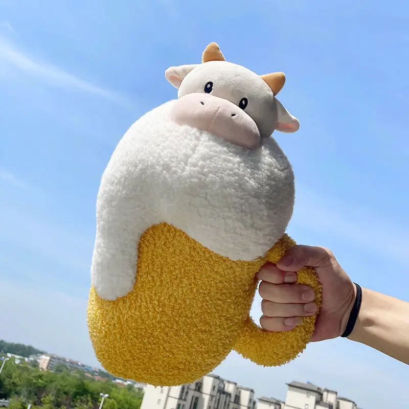 Воздушная поцелуй забавное пиво корова Кукла шерстяная подушка для дивана
