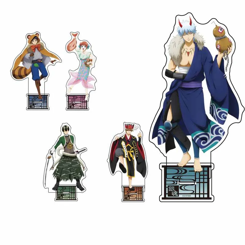 1 Pcs Cute Anime GINTAMA Acrylic Stand Model Katsura Kotarou Hijikata Toushirou Sakata Gintoki Plate Desk Action Figure Toys