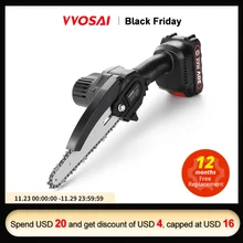 VVOSAI 20V MT-SER 6 Inch Brushless chain saw Cordless Mini Handheld Pruning Saw Portable Woodworking Electric Saw Cutting Tool