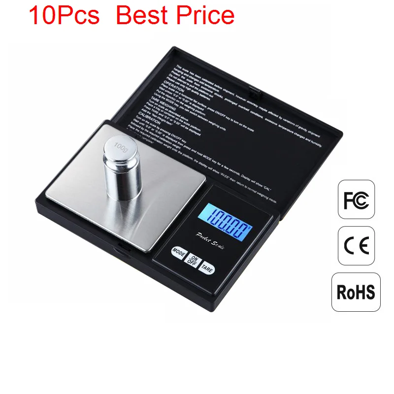 

10Pcs/lot 200g/500g 0.01g 1kg/0.1g Digital Kitchen Scale Jewelry Gold Balance Weight Gram Lcd Pocket Weighting Electronic