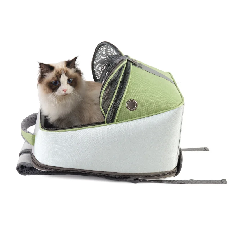 Pet Carrier Bag Outdoor Portable Foldable Cat Dog Breathable Travel Backpack Pet Backpack Oxford FabricMesh Travel Collapsible