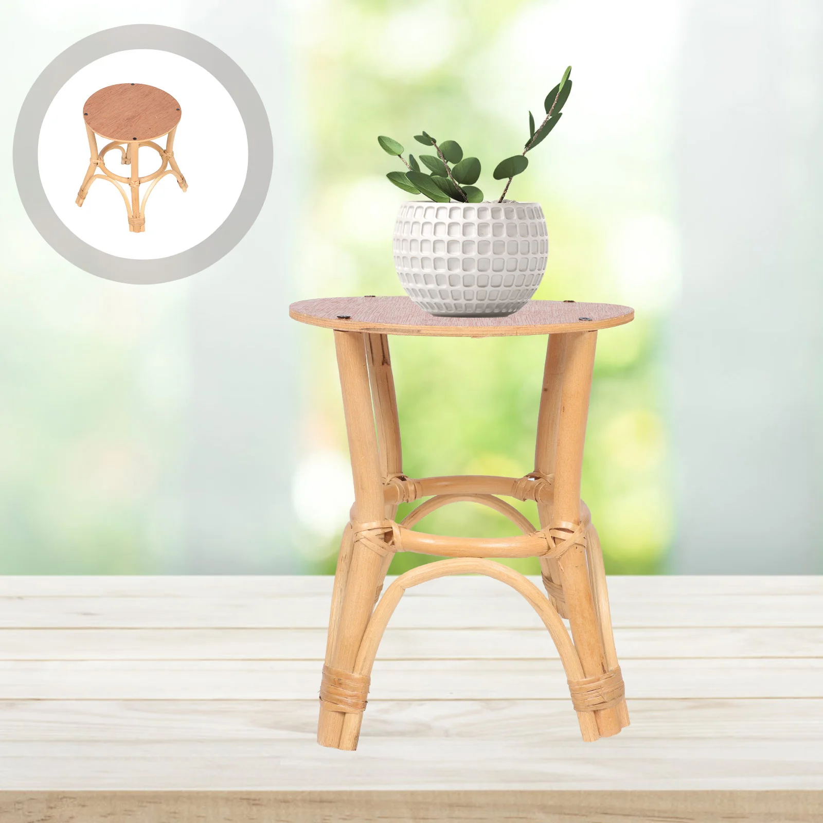 

Indoor Plant Pot Storage Shelf Rattan Plant Holder Garden Flower Pot Rack