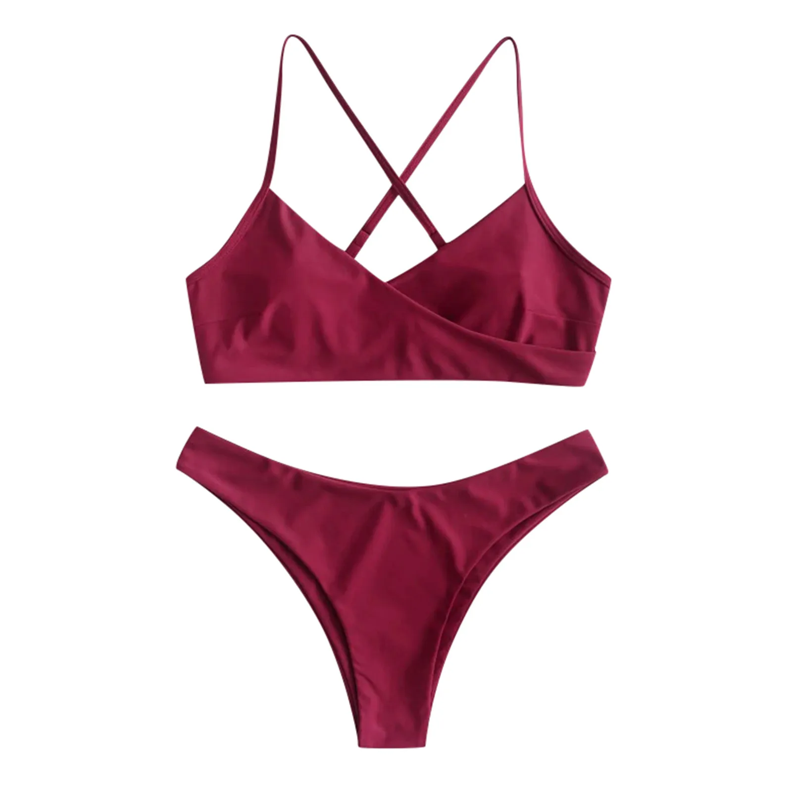 

Size Split Two Leaves Print Bikini Plu s Women Sets Piece Swimsuit Beachwear Swimwears Tankinis Set Swimwears Tankinis