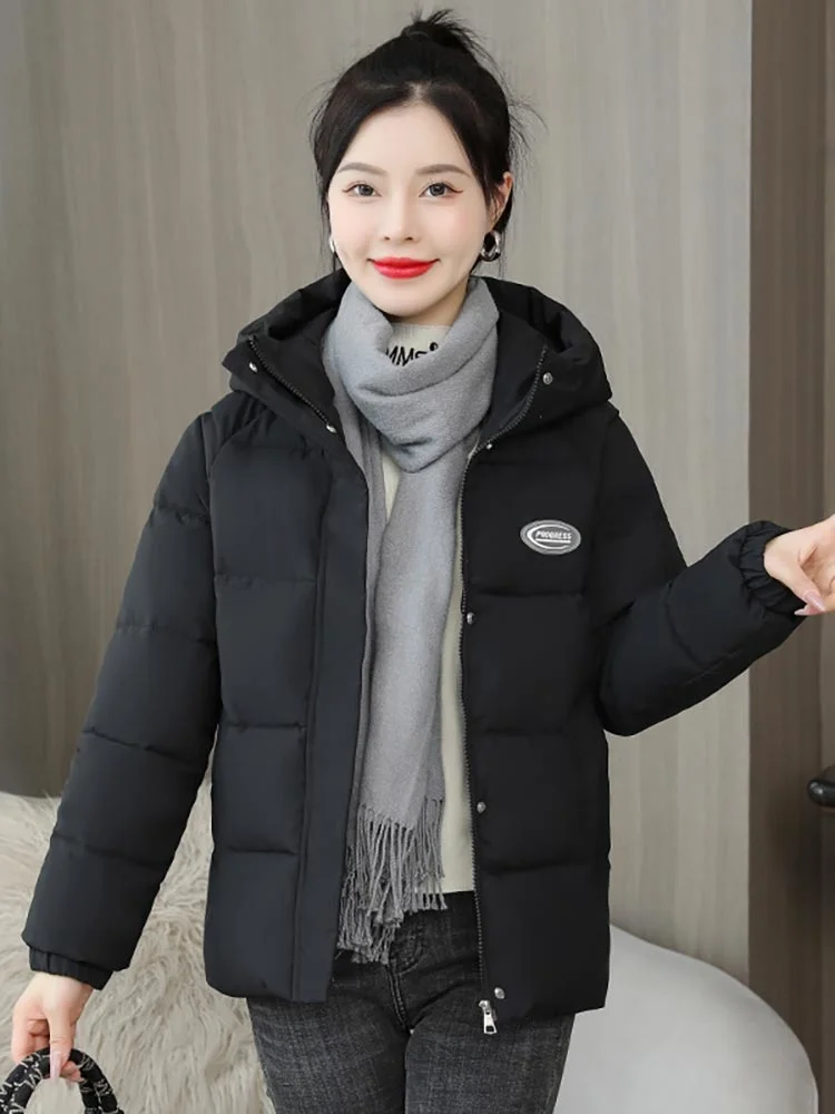 2022 Women Short Jacket Winter Thick Hooded Cotton Padded Coats Female Korean Puffer Parkas Women Clothes Outwear