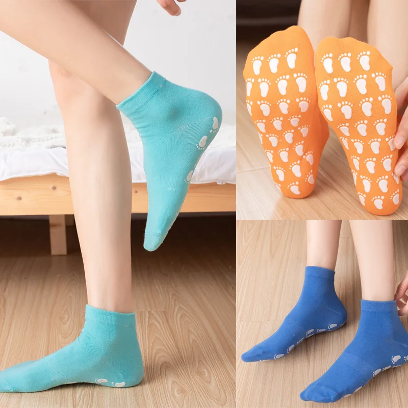 3Pairs Women's Thin Floor Socks Couple Candy Color Boat Socks Early Education Yoga Parent-Child Dispensing Non-Slip