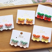 multi color korean tiny cherry red cute clip on earrings for kids girls earrings jewelry no pierced children clip on jewelry