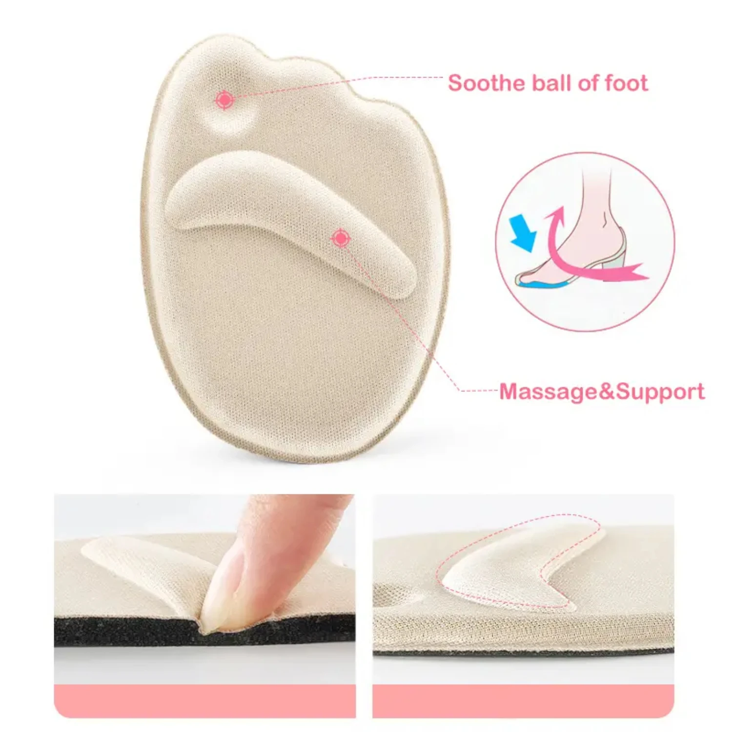 Comfortable Soft Metatarsal Pads for Women - Half Insoles Shoes Cushioned Foot Inserts Sneakers Premium Cushions