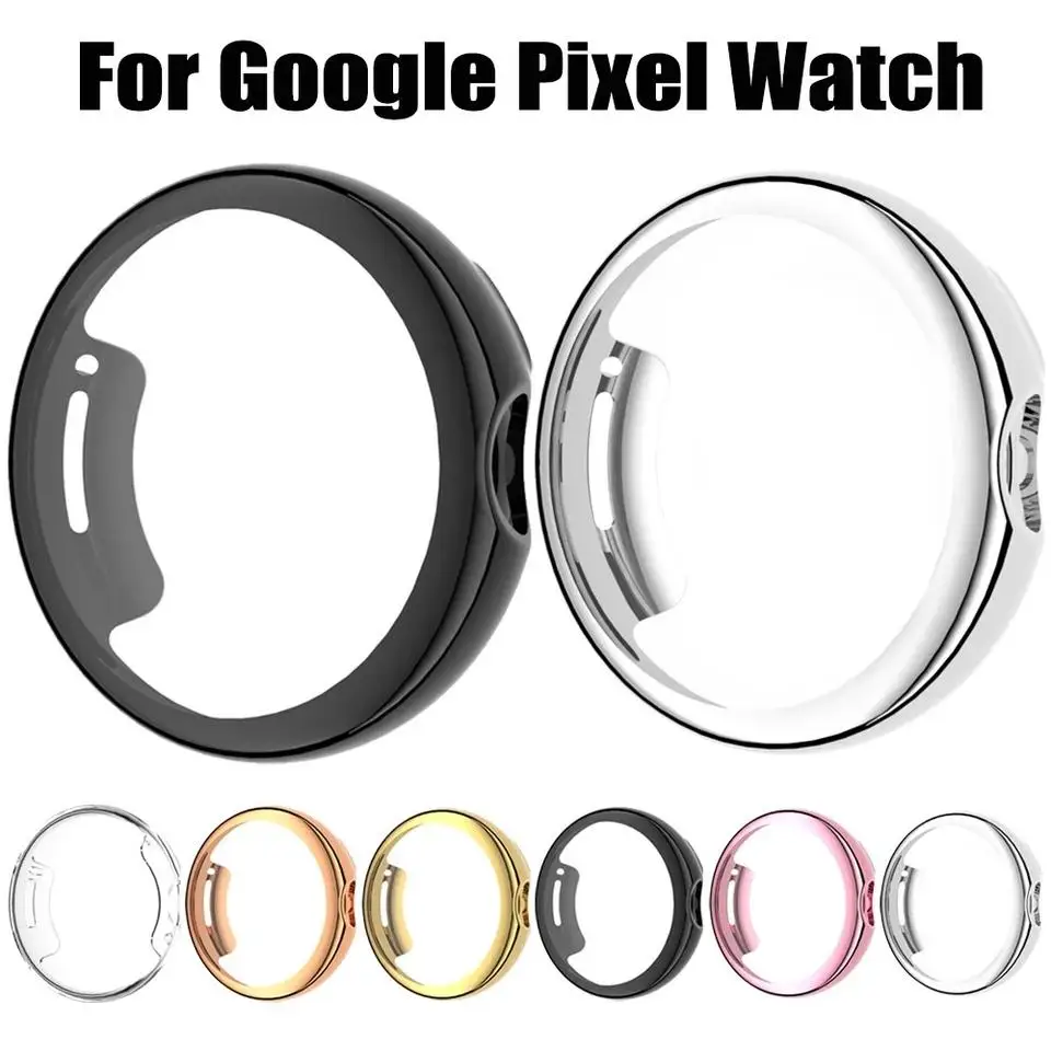 

Case+TPU Cover for Google Pixel Watch Band Full Soft Clear Shell Screen Protector for Google Pixel smart watch accessories