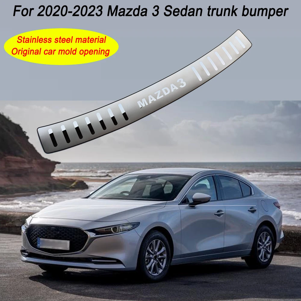 

Для Mazda 3 Sedan 2020 2021 2022 2023 накладка на багажник Задний бампер протектор автомобильные аксессуары нержавеющая сталь Накладка на порог