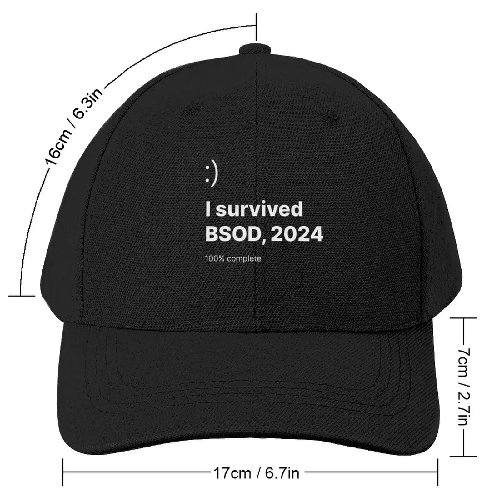 Бейсбольная кепка I Survived BSOD 2024 военная мужская пляжная шляпа роскошная женская и