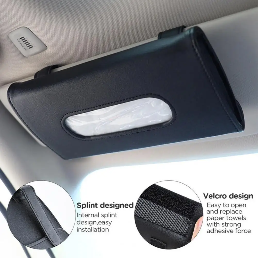 

Visor Tissue Holder Stylish Practical Car Visor Tissue Holder Portable Dustproof Car Tissue Dispenser