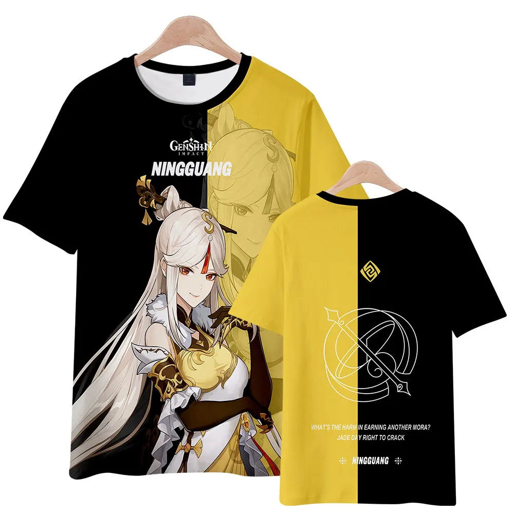 

New Genshin Impact T-Shirts Hot Game 3D Print Streetwear Anime Kawaii Girl Men Women Fashion T Shirt Harajuku Kids Boy Tees Tops