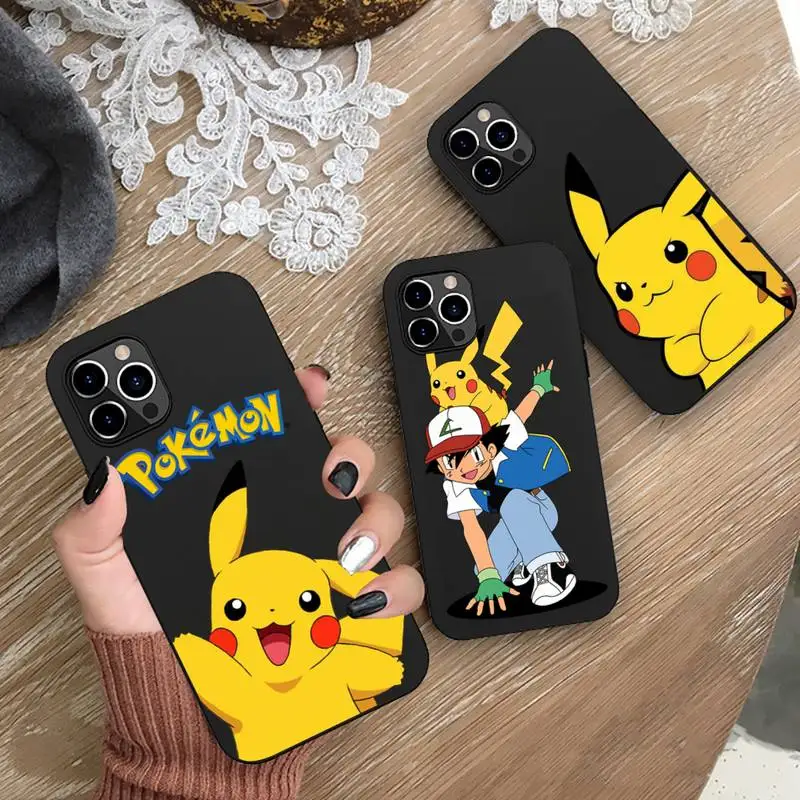 

Cartoon Pokemon Pikachu Phone Case for iphone 13 12 11 Pro Mini XS MAX 8 7 Plus X 2020 XR Silicone Soft cover