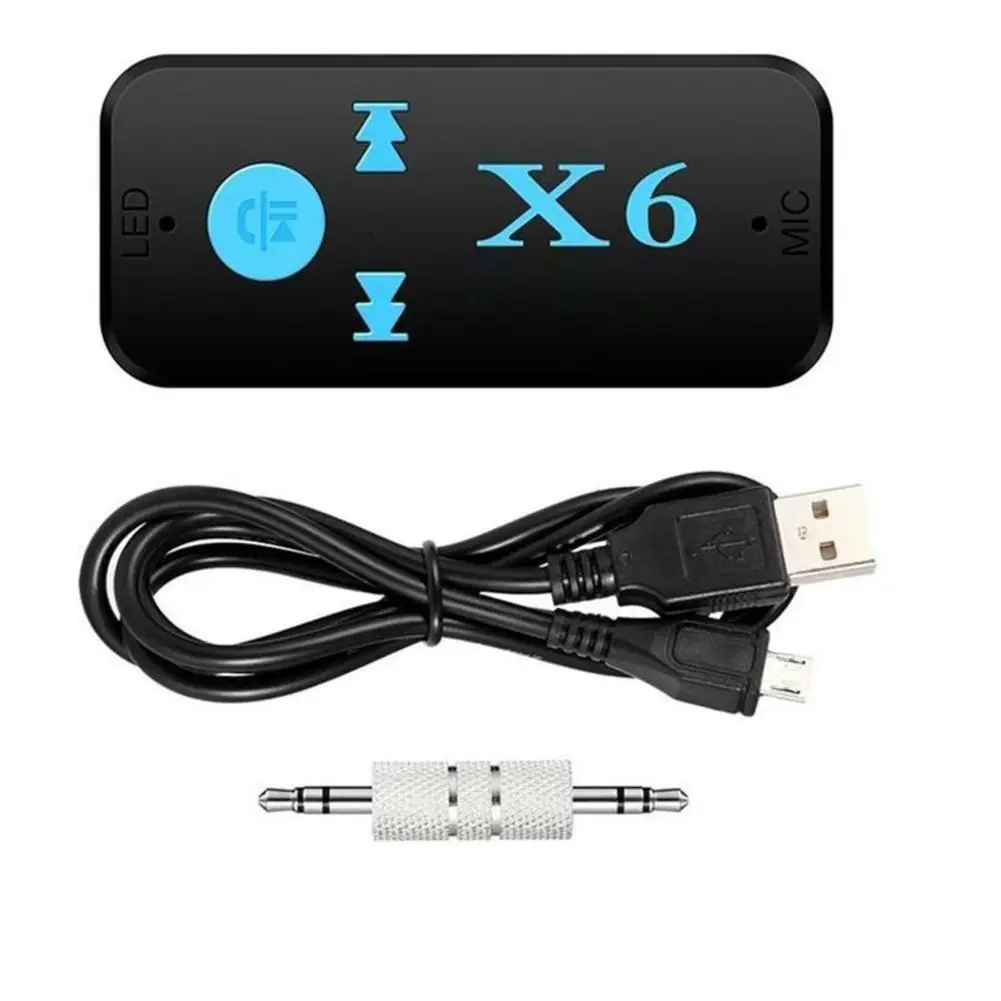 

NEW X6 Bluetooth-compatible Stereo Audio Receiver Transmitter Mini AUX USB 3.5mm Jack Car Receiver For Car Kit Wireless Adapter