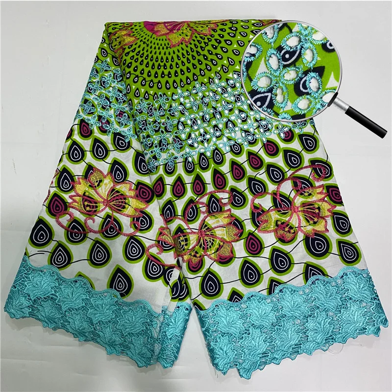

African Lace Fabric Ankara Wax Lace Fabric Nigerian Lace Fabric 2022 High Quality Lace Cotton Embroidered Lace