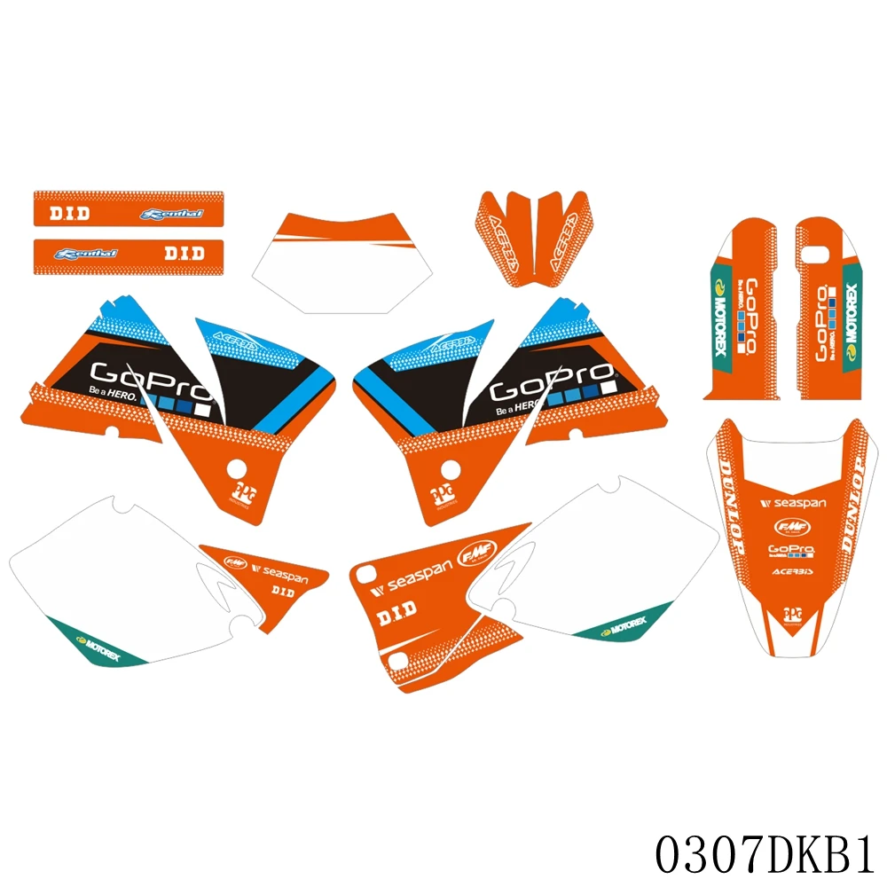 

Full Graphics Decals Stickers Motorcycle Background For KTM EXC 125 200 250 300 380 400 520 1998 1999 2000