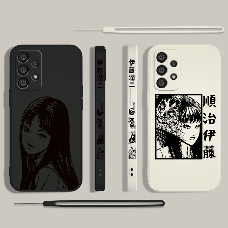 

Junji Ito Tomie Kawakami Samsung Phone Case Cover For A73 A53 A33 A52 A32 A71 A51 A21S A03S A50 A30 5G Liquid Left Rope