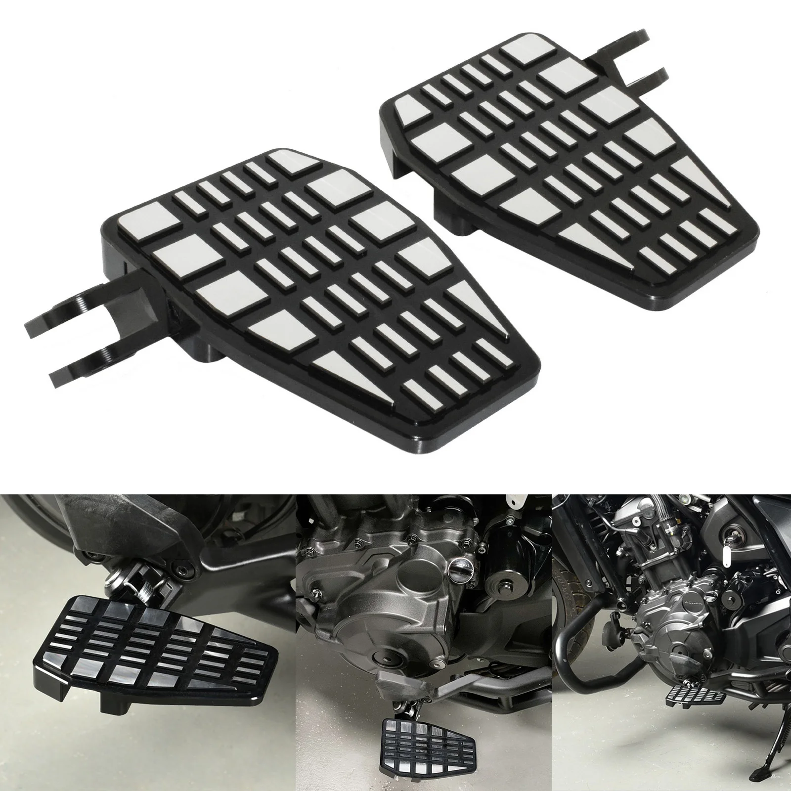 waase Black Motorcycle Parts Driver Footrests Foot Rest Footboard Pegs Wide Pedals For HONDA Rebel 1100 CMX1100 SC83 2021 2022