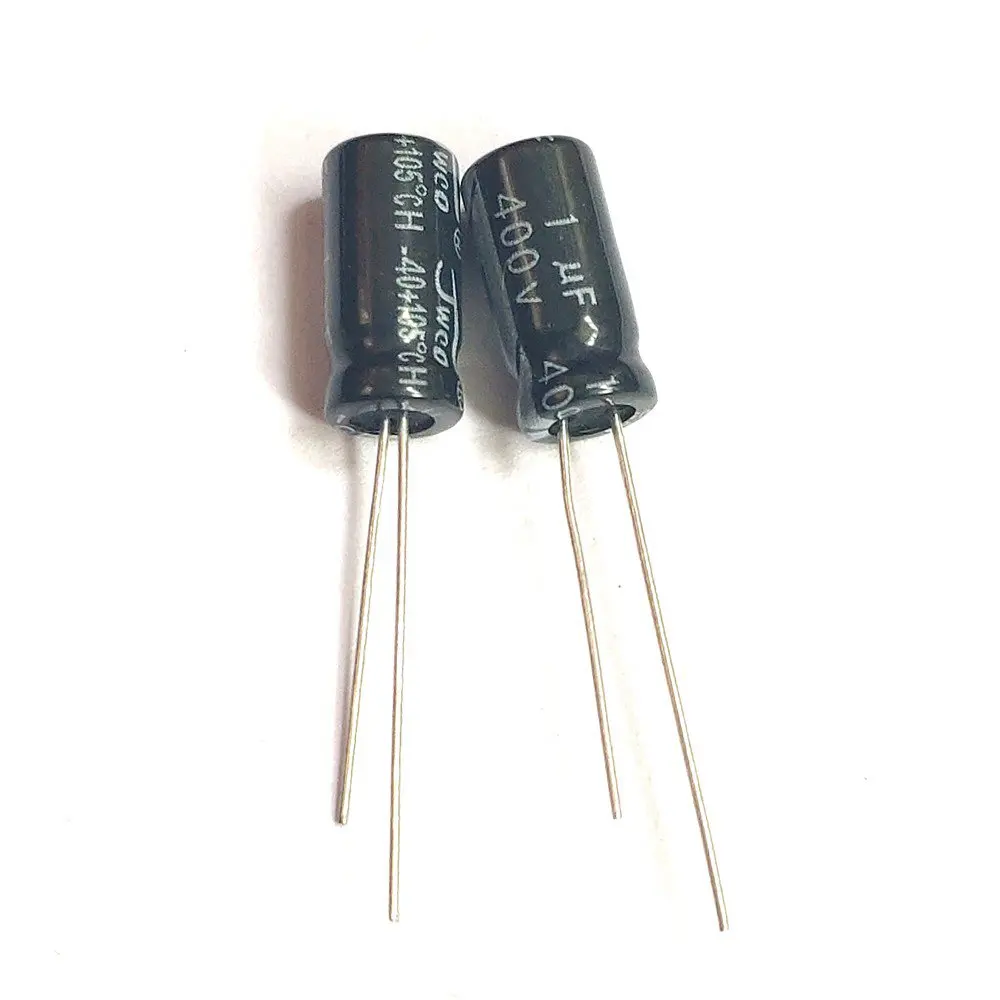 

400V 1uF 1mF 2.2uF 2.2mF 3.3uF 3.3mF 4.7uF 4.7mF 6.8uF 6.8mF 8.2uF 8.2mF 10uF 10mF Aluminum Electrolytic Capacitor