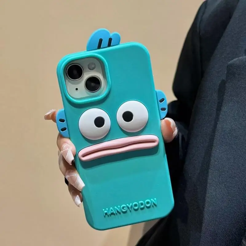 Фото Милый чехол Kawaii Hangyodon Classic Reprint для iPhone 17, 16, 15 Pro Max, 14, 13 – Мягкий 3D TPU противоударный чехол №3