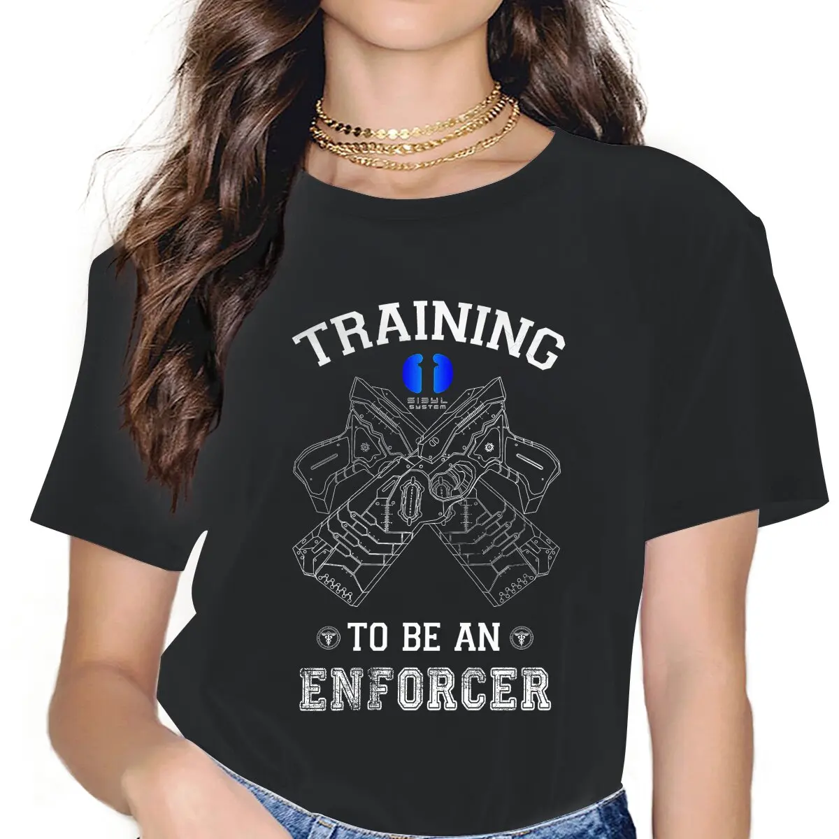 

Training to Be An Enforcer Female Shirts Psycho-Pass Kougami Shin'ya Tsunemori Akane Large Vintage Women Tshirts Harajuku