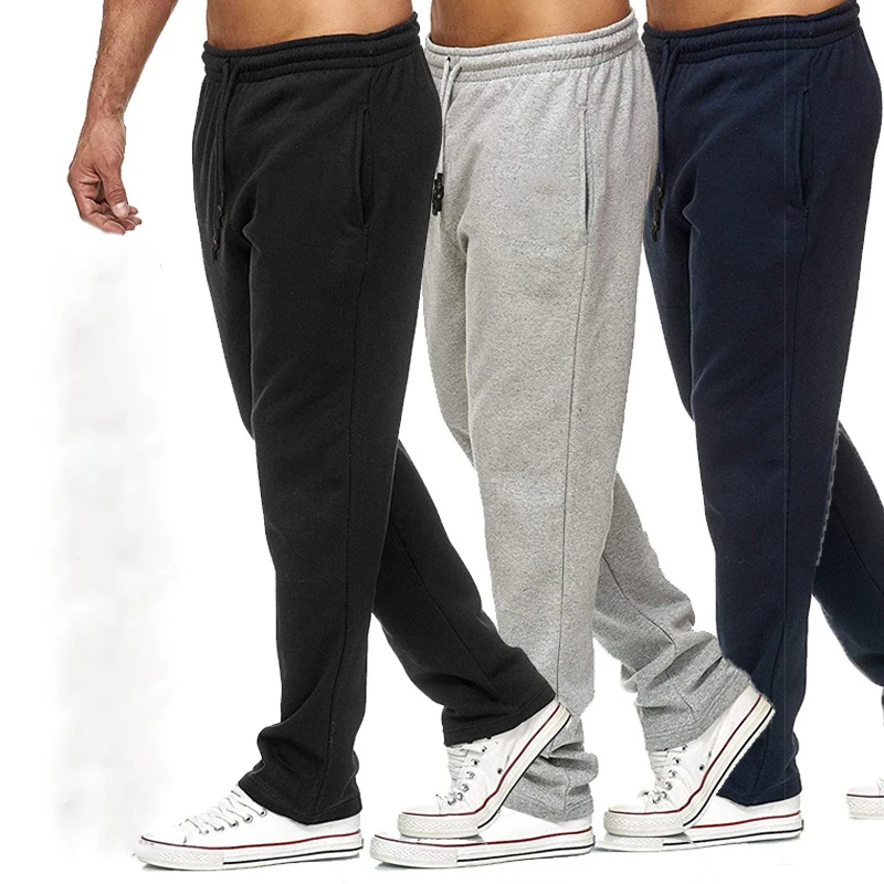 

Men Bodybuilding Pant Autumn Spring Tracksuit Sweatpants Casual Solid Slim Harajuku Style Trousers Drawstring Full Length Pants