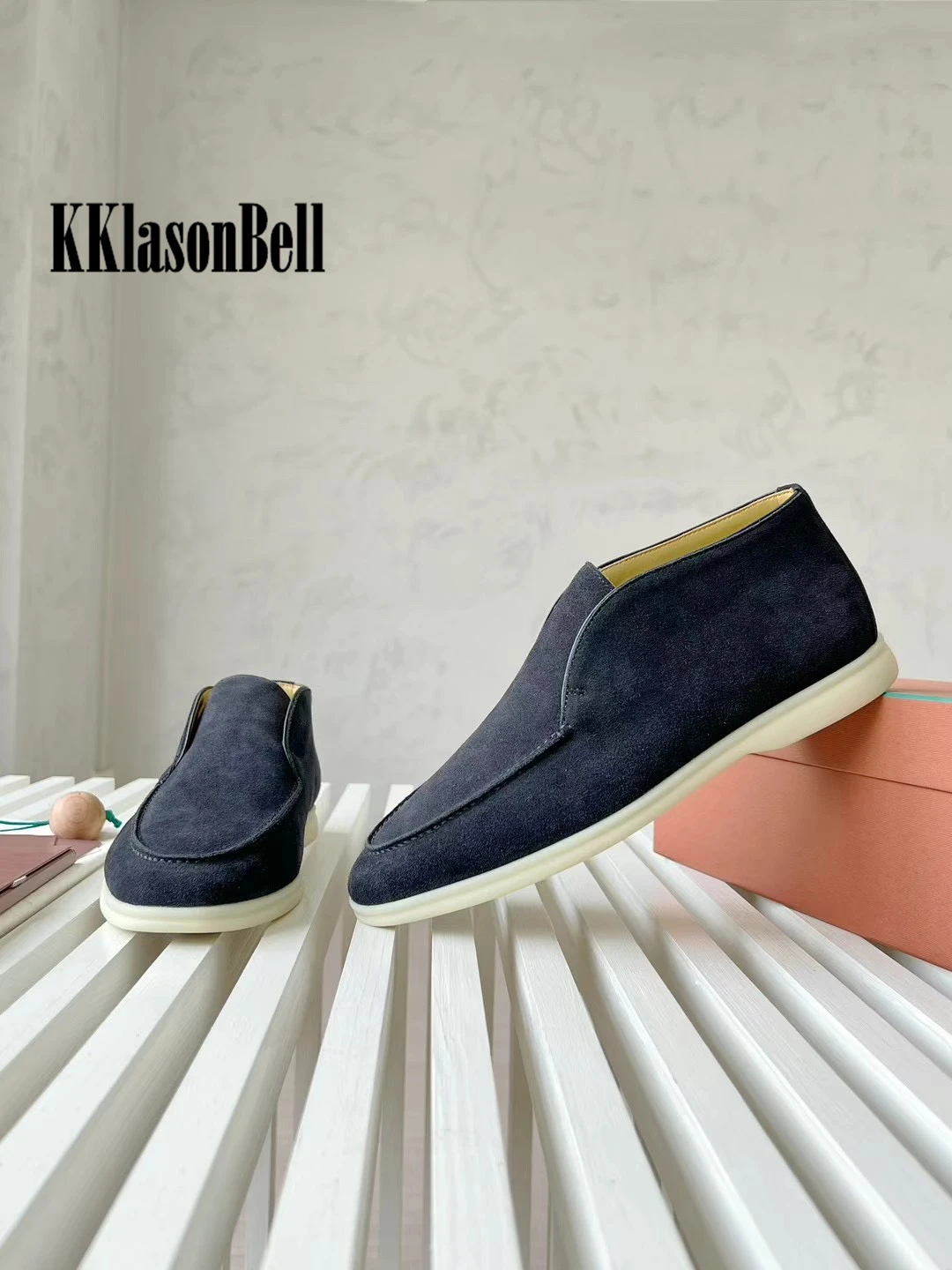 Мужские высокие Лоферы 10 9 года мягкая бычья замша натуральная кожа слипоны