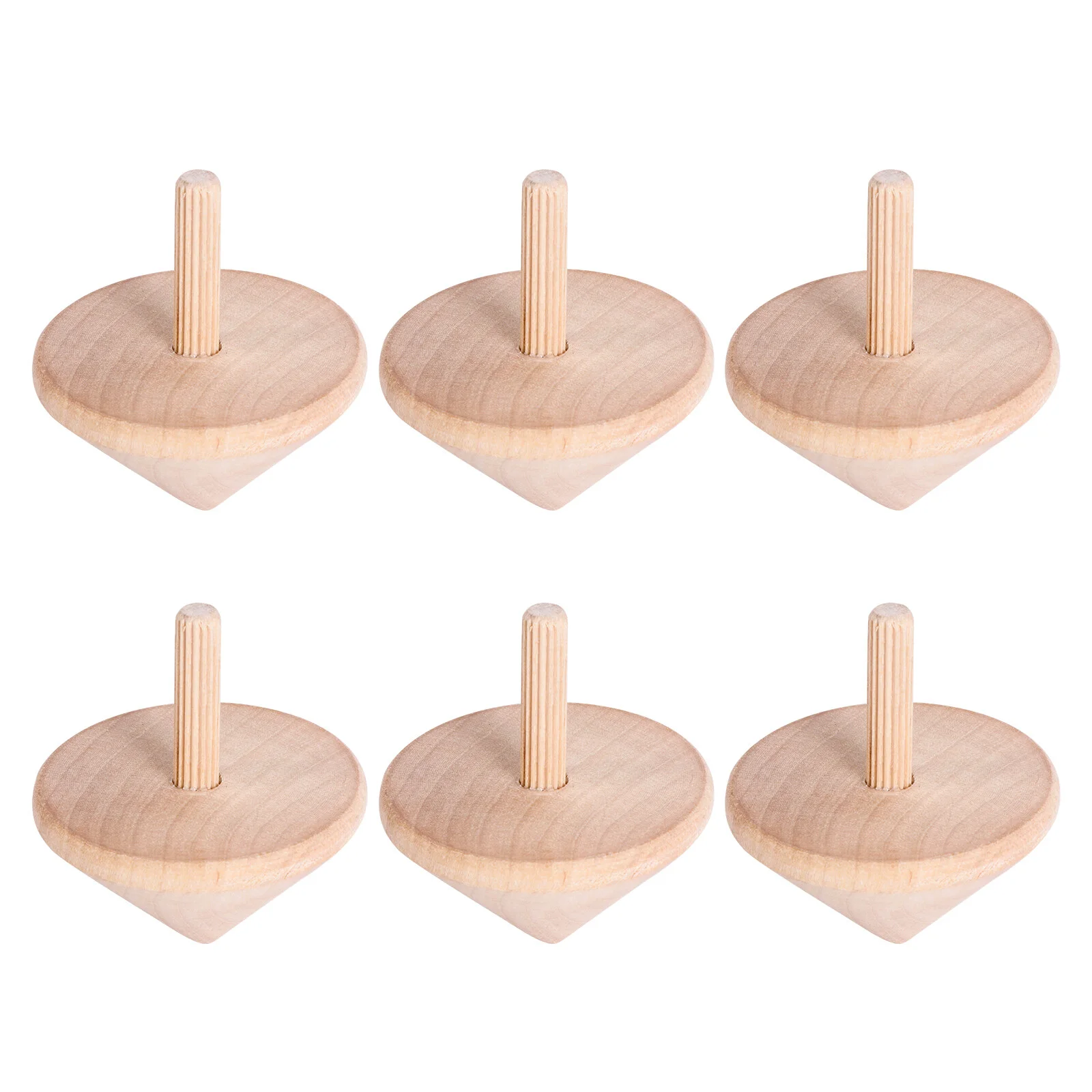 

6pcs Wooden Rotative Tops Interesting Tops Wood Rotative Tops (Khaki)