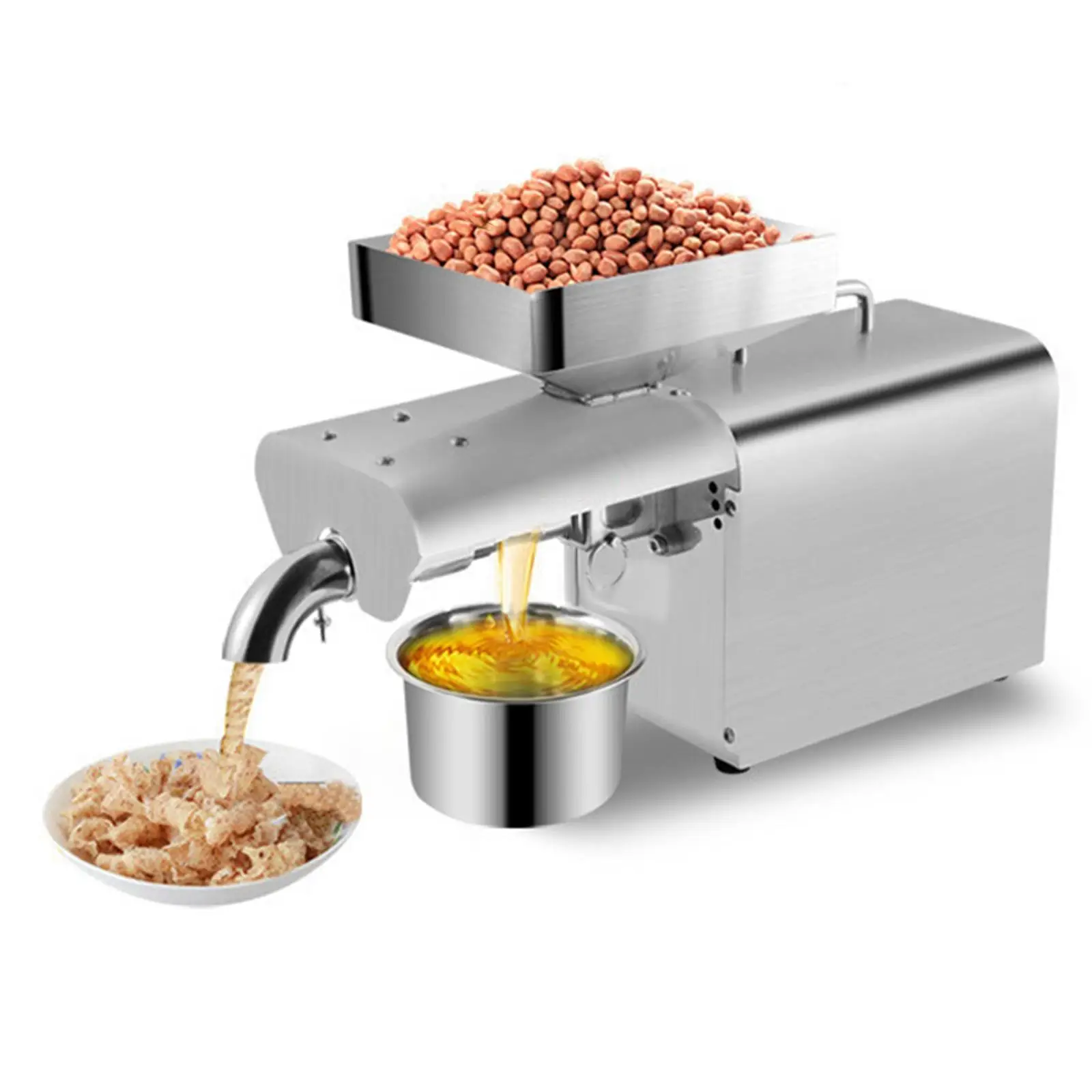 

Peanut Nuts Oil Presser 500W Household Commercial Automatic Oil Press Extractor for Black Sesame Okra Peanut Walnut White Sesame