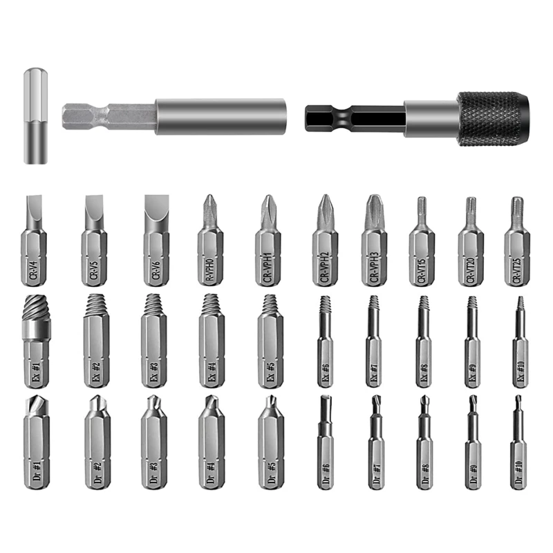 

Screw Extractor Screw Removal Screwdriver Extension Quick Release Tool Bit Set