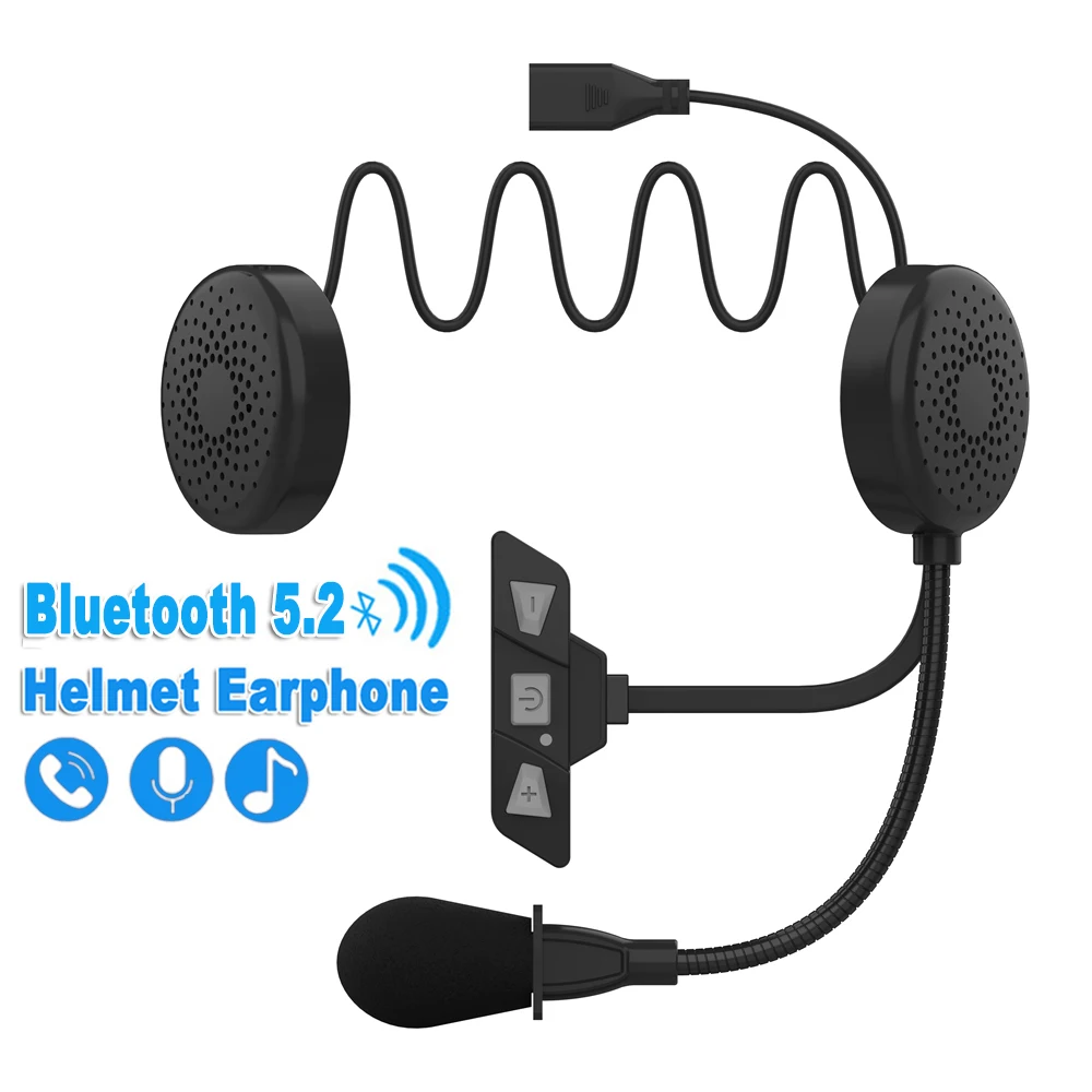 

Motorcycle Bluetooth 5.2 Helmet Headset Wireless Handsfree Earphone Stereo Music Player Moto Noise Reduction Earphone Waterproof