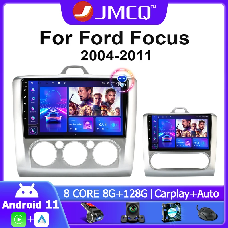 Мультимедийная магнитола JMCQ для Ford Focus 2 3 Mk2/Mk3 11 0-2004 стерео-система под
